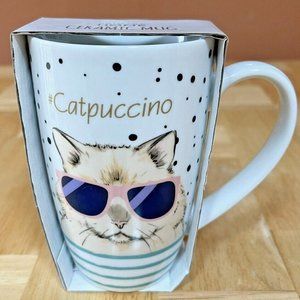Primark Home Ceramic Cat Mug CatPuccino  Coffee Mug Tea Cup Cappuccino Cute NEW
